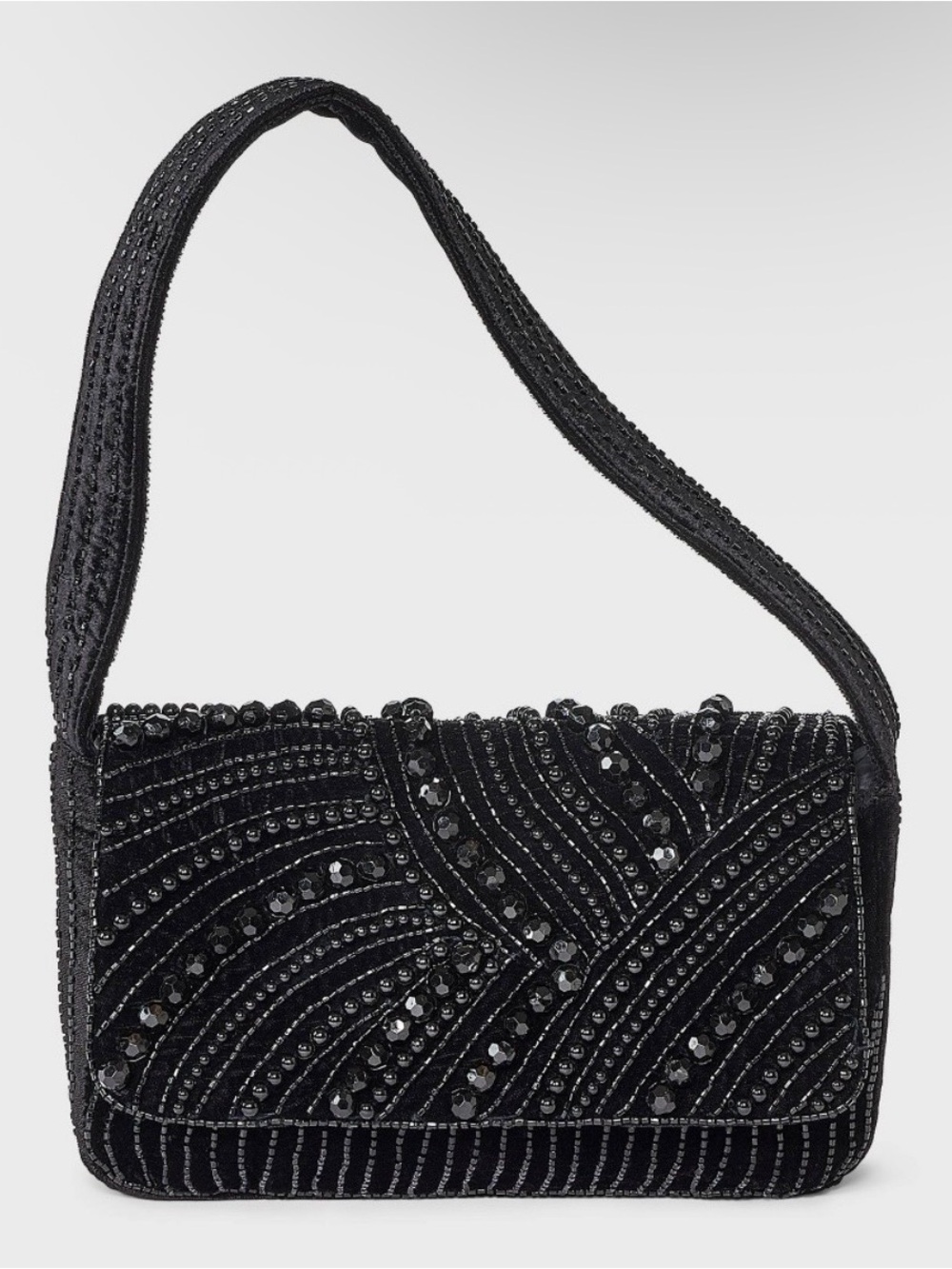 A New Day Black Beaded Handbag